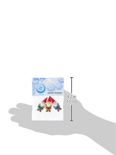 Dress it Up Button Garden Gnomes 39 x 16 mm 3 pcs. Multicolour, Multi-Colour, 10 x 8 x 1 cm