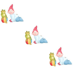 Happyyami 3 Sets Dwarf Frog Ornament Frog Figurines Frogs Garden Ornaments Swaddle Solar Mini Painting Home Pigeon Gnomes Cute Frog Stuff outside Large Owl Decor Resin
