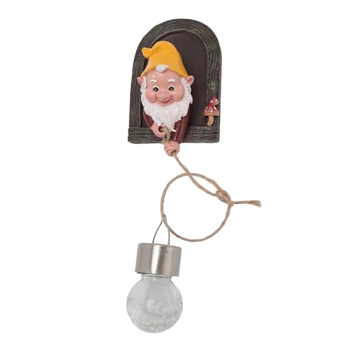 Garden Gnome Statue with Solar Light Tree Hugger Garden Figurine Decoration for Outdoor Yard Patio