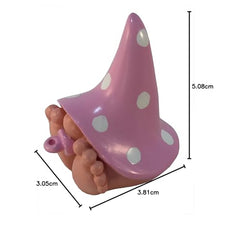 GlitZGlam Miniature Baby Girl Gnome “Chloe” – the Baby Gnome with the Pink Polka Dot Hat for the Fairy Garden