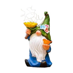 Solar Statues - Outdoor Figurine LED Lights Solar Statue | Whimsical Resin Night Lamp Decorative Gnome for Christmas Birthday Housewarming Celebration Ornament