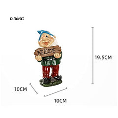 Funny Garden Gnome Statue, Garden Gnome Ornaments Outdoor, Resin Crafts Cartoon Dwarf Statue for Yard Lawn Decoration Gift
