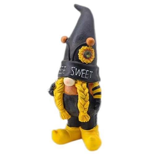 Bee Gnome Ornaments, Garden Sculptures, Spring Bee Figurines, Decorative Yard Statues with Whimsical Design, Ideal for Patio, Lawn, Outdoor Decoration, 14.76x7.68x6.89 inches