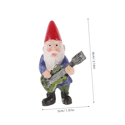 Ciieeo 4pcs Miniature Gnome Music Band Sculpture Set Creative Desktop Gnome Dolls for Home Decor Christmas Style Garden Ornaments for Outdoor Patio and Decoration