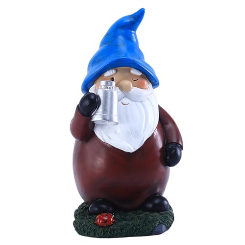 Solar Garden Gnome Statue, Weather-Resistant Lawn Gnome with LED Light, Whimsical Outdoor Decoration for Patio, Yard, Holiday Displays, Tabletop Centerpiece, 12.5x10x19cm