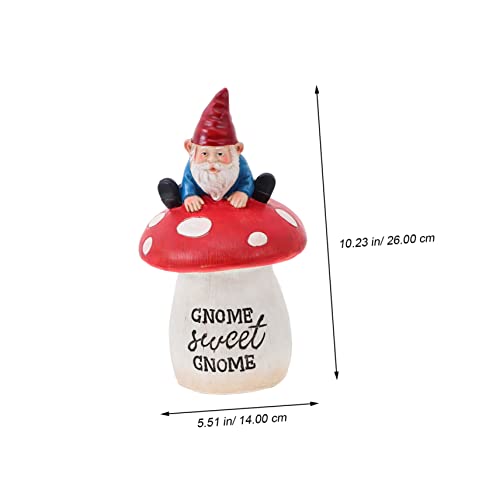Happyyami Outdoor Gnome Doll Statue Resin Gnome Garden Ornaments Miniature Garden Decor Statue for