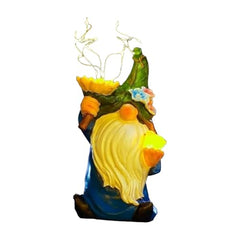 Dtaigou Solar Statues,Outdoor Figurine LED Lights Solar Statue | Resin Weatherproof Gnome Shape Night Lamp for Lawn Backyard Pathway Patio Poolside Porch Housewarming