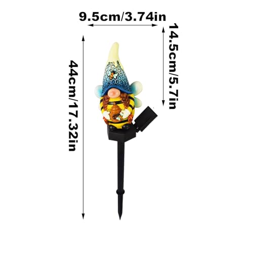 Wpsagek Solar Gnome - Solar Garden Gnome Statue Decorative Figurine Lights - Outdoor Statues Gnome Lamp, Fairy Garden Accessories for Outside Decor