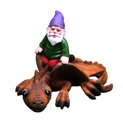 Toyvian Creative Resin Garden Gnome Dinosaur Statue Unique Outdoor Ornament for Home Adornment Durable Decorative Figurine for Patio Balcony Office and Garden Display