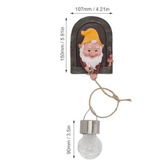 Garden Gnome Statue with Solar Light Tree Hugger Garden Figurine Decoration for Outdoor Yard Patio