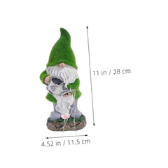 Ciieeo Solar Lawn Gnome Lamp Compact Gnome Statue for Garden Decor Energy Saving Solar Powered Light for Outdoor Use for Flower Beds Patios Present for Friends