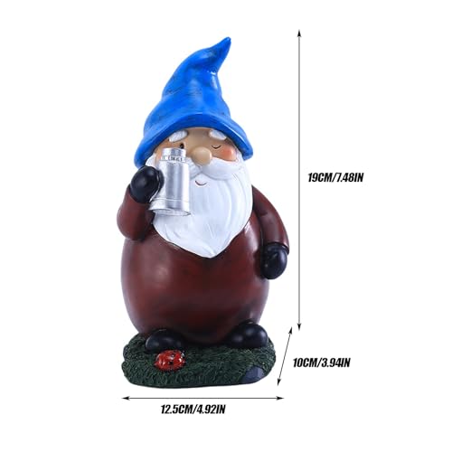 Solar Gnomes Decor for Outside | Garden Gnome Statues - Waterproof with Light Decor Sculptures Funny Ornaments for Patio Spring Fall Halloween Backyard Front