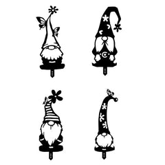 Exquisite Garden Stake Outdoor Sculpture 4 Pieces Decorative Gnomes Ornament Neighbors Garden Gnomes For Outside Large Hollow Out