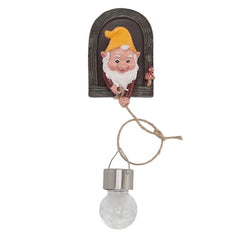 Garden Gnome Statue with Solar Light Tree Hugger Garden Figurine Decoration for Outdoor Yard Patio