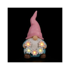 Cute Solar Garden Gnome Light Decoration, One Colour Selected At Random LED Waterproof Resin Statue Outdoor Decor Multi-Colour Garden Balcony Decoration