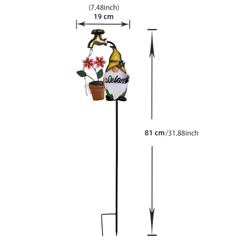 Solar Light Stakes, Gnome Garden Lights, Led Landscape Lighting, Waterproof Solar Garden Decor, Cartoon Gnome Solar Garden Stakes Waterproof Led Landscape Lighting for Festive Outdoor Decoration