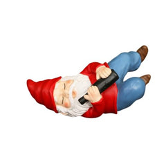 Sengocis 4.72” Gnome Garden Statue Outdoor Decor, Naughty Gnomes Sculpture Resin Dwarf Figurine for Patio Lawn Yard Home Decorations Funny Christmas Garden Gifts(Lie on Back)