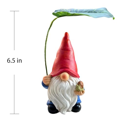 Gnome Garden Decor - Funny Garden Gnomes Outdoor - 6.5inch Resin Figurines Ornaments for Landscaping Pond Front Patio Beach Indoor Outside Porch Christmas Pool Flowerbed
