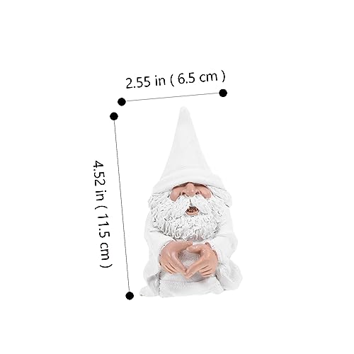 Happyyami Adorable Garden Gnome Statue Small Dwarf Figurine for Outdoor Decoration Hand-painted Resin Craft for Lawn Patio and Decor