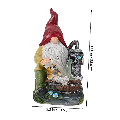 Happyyami 1pc Solar Gnome Light Garden Gnome Ornament Lamp Dog Themed Outdoor Decor for Lawn and Backyard Unique Design for Home Decoration