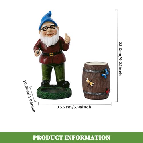 Csafyrt Garden Gnomes Drum Playing Funny Garden Gnomes Luminous Vivid Resin Gnome Gifts Cute Vibrant 9.25in Gnome Decor for Yard Garden Outdoor