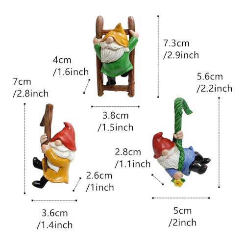 Mellshy 3Pcs Cute Climbing Gnomes Plant Pot Hanger Figurines Resin Hanging Gnomes Statue Planter Pot Decorations for Home Garden Patio Lawn Yard Ornaments