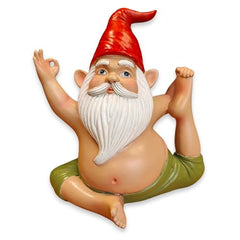synxzen Funny Yoga Garden Gnome - 17 cm Garden Gnome Decoration, Meditation Gnome Figure for Indoor and Outdoor Use, Unique Gift for Women, Men, Garden Lovers & Yoga Enthusiasts