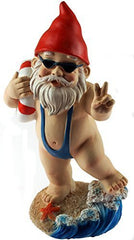 Blue Whale Gifts 15cm Funny Gnome Garden Ornament - Mankini/Life Ring Design