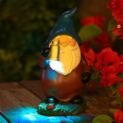 Solar Gnomes Decor for Outside | Garden Gnome Statues - Waterproof with Light Decor Sculptures Funny Ornaments for Patio Spring Fall Halloween Backyard Front