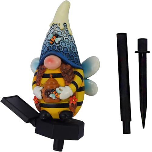 Wpsagek Solar Gnome - Solar Garden Gnome Statue Decorative Figurine Lights - Outdoor Statues Gnome Lamp, Fairy Garden Accessories for Outside Decor