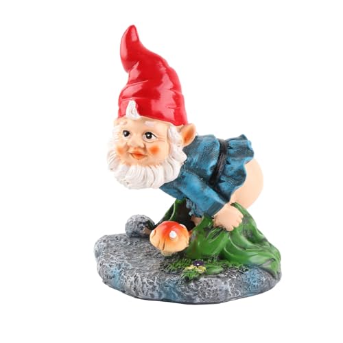 Ldafava Dwarf Resin Ornaments Cute Decorative Gnome Statue Durable Yard Decor for Home Garden Outdoor Resin Material 10x10.5x14cm