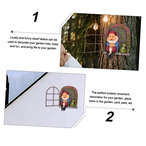 Toyvian 1Pc Old Man Garden Gnome Statue Pendant Funny Outdoor Tree Hanging Ornament for Courtyard Landscape Decor for Decoration and