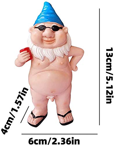 Garden Gnome, Statue Peeing Gnome, Naughty Garden Gnome, Funny Naked Gnome, Resin Garden Gnomes, Male Female Nude Gnomes Goblin-Art Decoration, Lawn Ornaments Indoor or Outdoor Garden Ornament (man)
