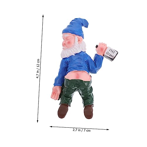 Happyyami Drunk Dwarf Garden Gnome Statue for Outdoor Decor Creative Craft Decoration for Lawn and Patio Unique Holiday