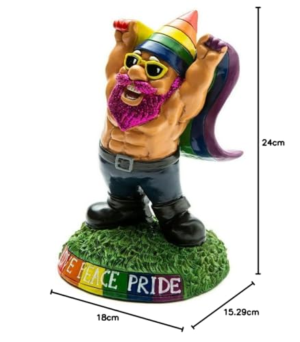 BigMouth Inc. Pride Garden Gnome 9 inch - Funny Outdoor Gnomes - Weather-Proof Lawn Gnome, Yard Gnome, Porch Gnome - Novelty Gnome Statue for Garden Gnome Decor - Funny Gag Gift, Cute Garden Gift