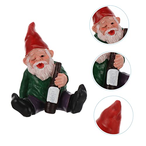 Cabilock Funny Resin Gnome Statue for Garden Decoration Whimsical Drunk Dwarf Ornament for Outdoor Lawn Patio and Miniature Landscapes Creative Home Decor