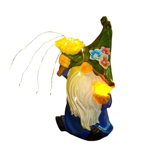 Dtaigou Solar Statues,Outdoor Figurine LED Lights Solar Statue | Resin Weatherproof Gnome Shape Night Lamp for Lawn Backyard Pathway Patio Poolside Porch Housewarming