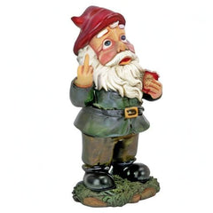 Design Toscano QL1530771 Foul Finger Tipsy Tim Gnome, Full Color Realistic
