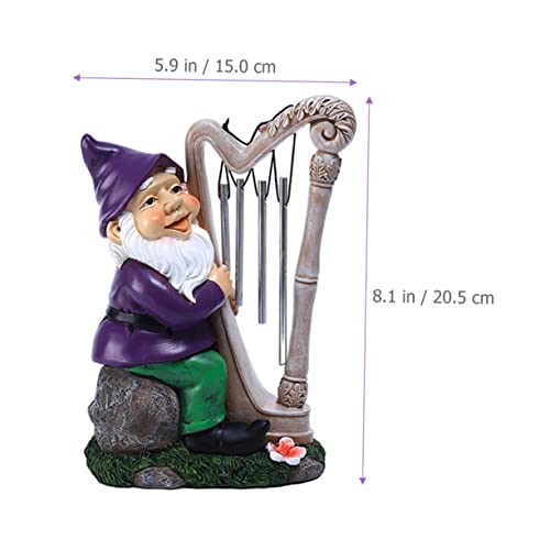 Happyyami Gnome Garden Decor Statue Solar Gnomes for Outdoor Unique Ornament for Yard