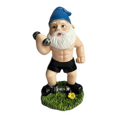 Garden Dwarf Statue - Dumbbell Weightlifting Gnome Sculpture, Handmade Garden Figurine | Weatherproof Resin Garden Dwarf Sculpture, Gnome Figurine Decoration with Vivid Expressions for Gardens, Courty