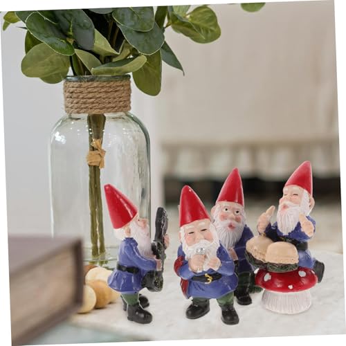Ciieeo 4pcs Miniature Gnome Music Band Sculpture Set Creative Desktop Gnome Dolls for Home Decor Christmas Style Garden Ornaments for Outdoor Patio and Decoration