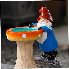 Happyyami Garden Gnome Solar Light Statue Charming Outdoor Decor for Garden Lawn and Patio Resin Gnome Figurine Led Light for Glow at Night