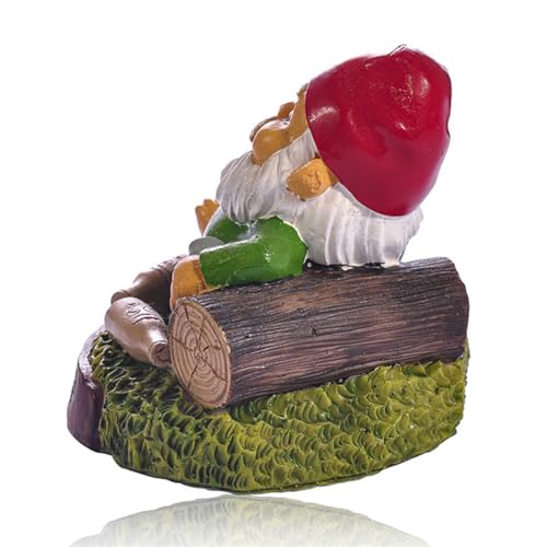 MOOCOCO Funny Garden Gnome Statue, Naughty Gnomes Statues Figurines for Outdoor Lawn & Yard Home Decorations, Gnomes Figurine Sculpture Resin Ornaments (W10)