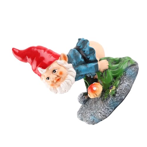 Ldafava Dwarf Resin Ornaments Cute Decorative Gnome Statue Durable Yard Decor for Home Garden Outdoor Resin Material 10x10.5x14cm
