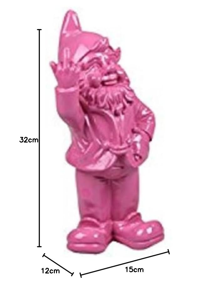 STOOBZ PP 005FC 15 x 12 x 32 cm Cheeky Garden Gnome Figure for Home and Garden - Fuchsia
