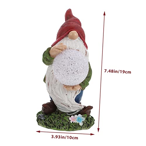 Happyyami 1pc Delicate Solar Gnome Light Charming Gnome Figurine for Garden Solar-powered Outdoor Illumination Create Romantic Atmosphere Your