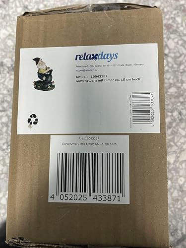 Relaxdays Garden Gnome with Well, Weather & Frost Resistant, 15 x 7.5 x 10.5 cm, Figurine, Polyresin, Multicoloured