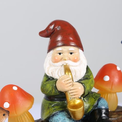 Solar Gnomes Decor for Outside - Solar Light-Up Garden Sculptures,Resin Squirrel Gnomes Figurine, Decorations with Solar Outdoor Lights for Holiday Housewarming