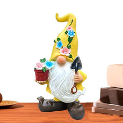 Garden Gnomes Statues, Solar Gnomes Decorations, Dwarf Sculptures with LED Light for Landscape Yard Lawn Backyard Patio Porch