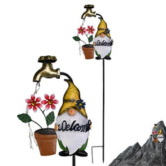 Solar Light Stakes, Gnome Garden Lights, Led Landscape Lighting, Waterproof Solar Garden Decor, Cartoon Gnome Solar Garden Stakes Waterproof Led Landscape Lighting for Festive Outdoor Decoration